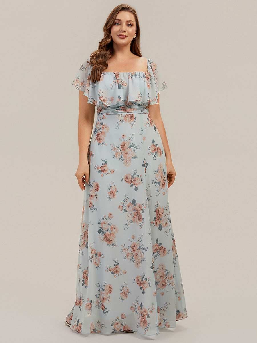 ever ÉMILE|Plus Size Off the Shoulder Formal Bridesmaid Dress with Thigh Split