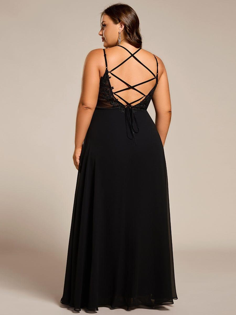 pretty RUBY|Plus Size Convertible Lace-Up Chiffon Bridesmaid Dress