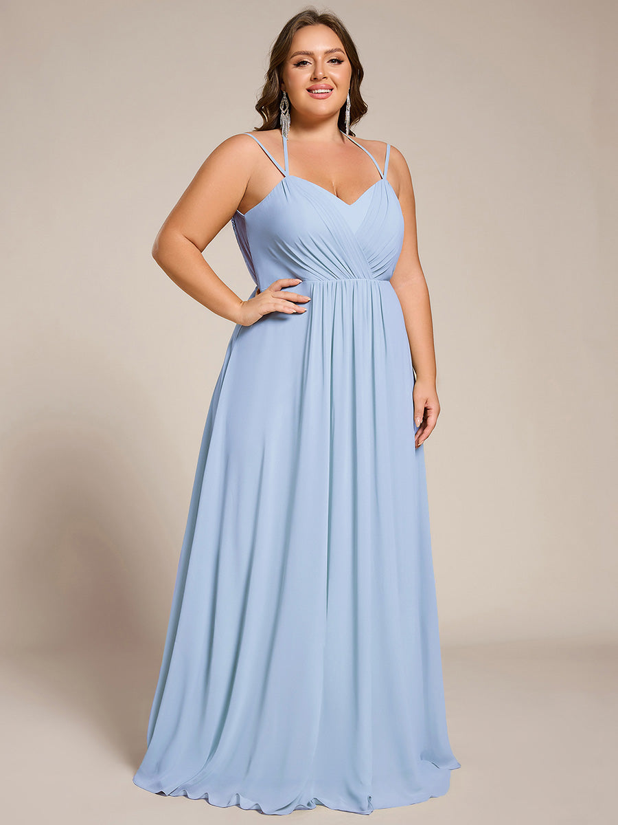 pretty RUBY|Plus Size Convertible Lace-Up Chiffon Bridesmaid Dress