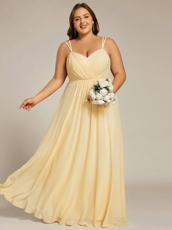 pretty RUBY|Plus Size Convertible Lace-Up Chiffon Bridesmaid Dress