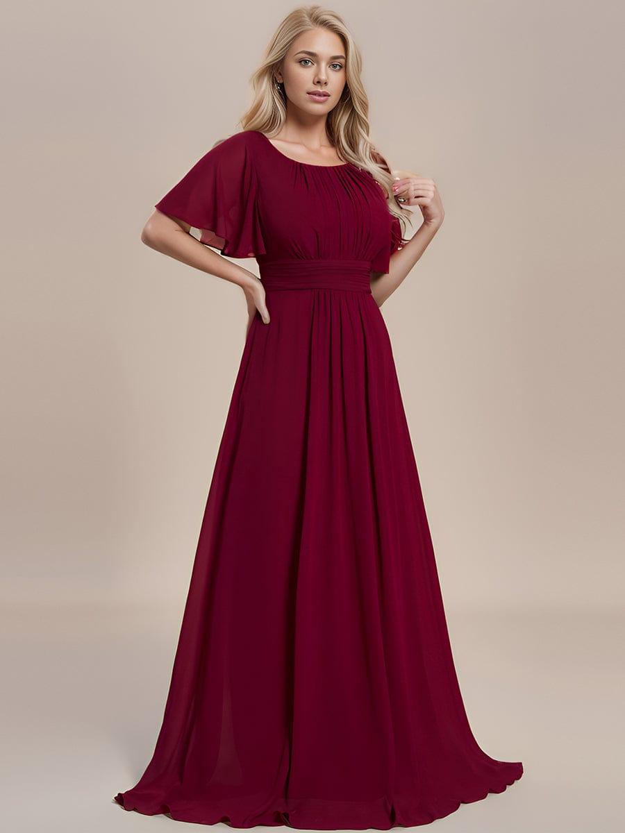 ever KIMORA|Maxi Chiffon Ruffles Sleeve Wedding Guest Dress