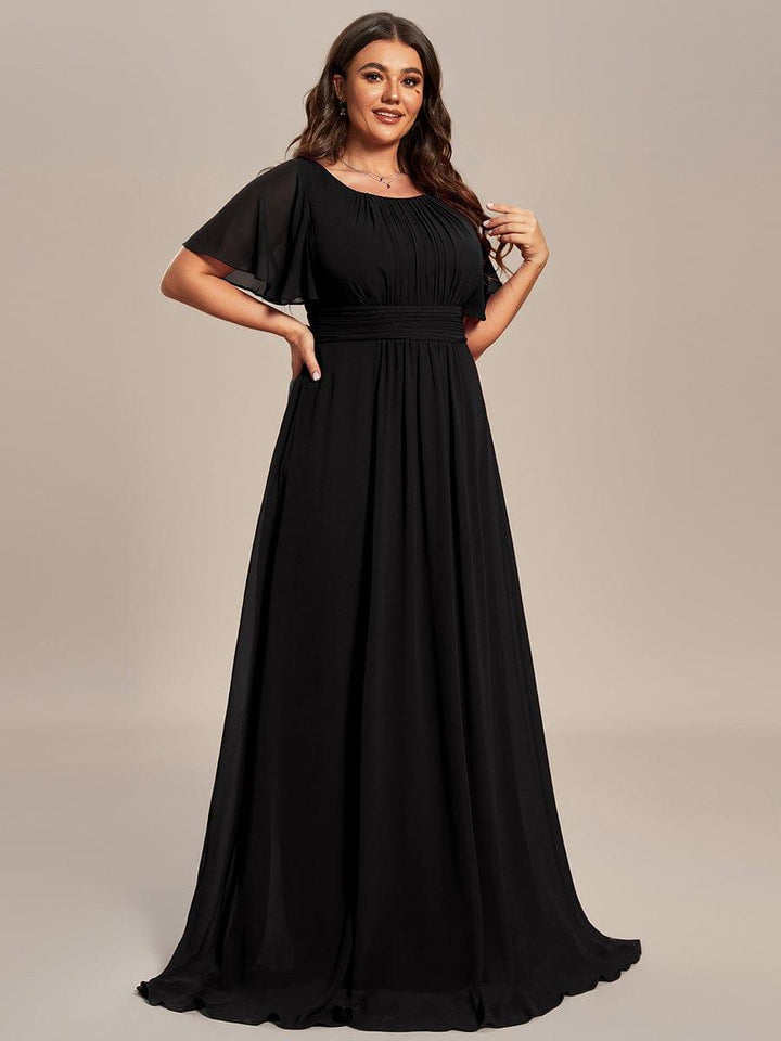 ever KIMORA|Maxi Chiffon Ruffles Sleeve Wedding Guest Dress