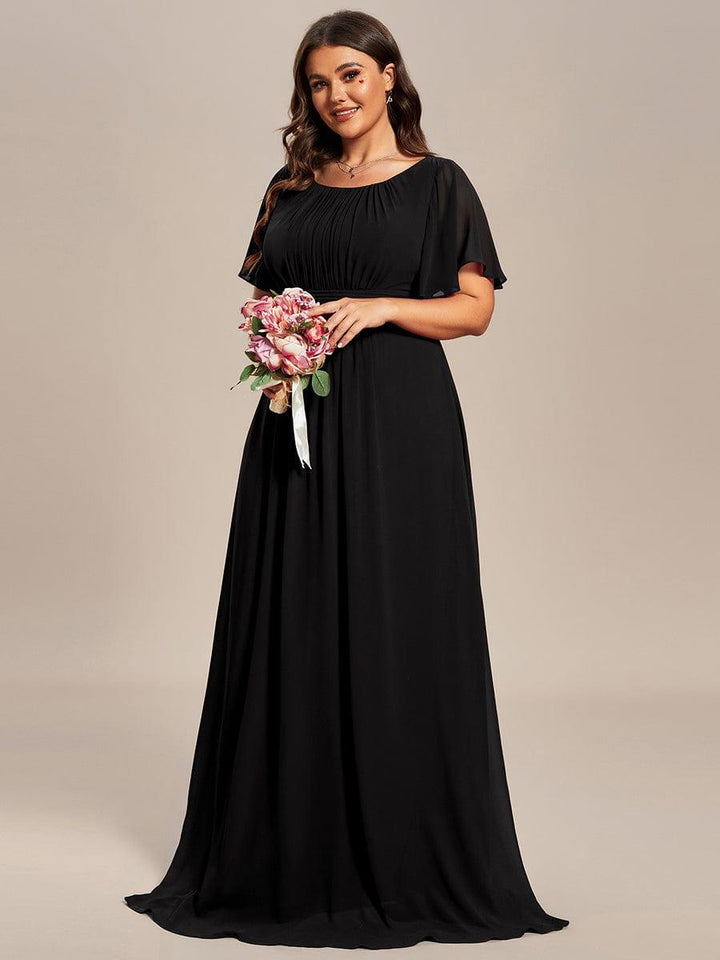 ever KIMORA|Maxi Chiffon Ruffles Sleeve Wedding Guest Dress