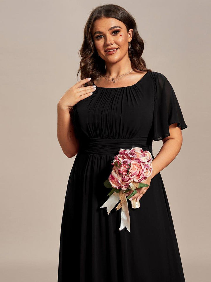 ever KIMORA|Maxi Chiffon Ruffles Sleeve Wedding Guest Dress