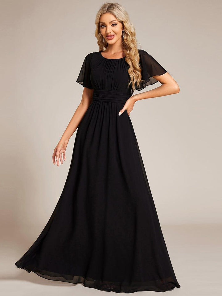 ever KIMORA|Maxi Chiffon Ruffles Sleeve Wedding Guest Dress