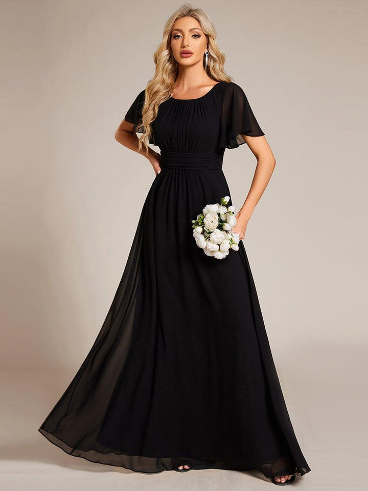 ever KIMORA|Maxi Chiffon Ruffles Sleeve Wedding Guest Dress