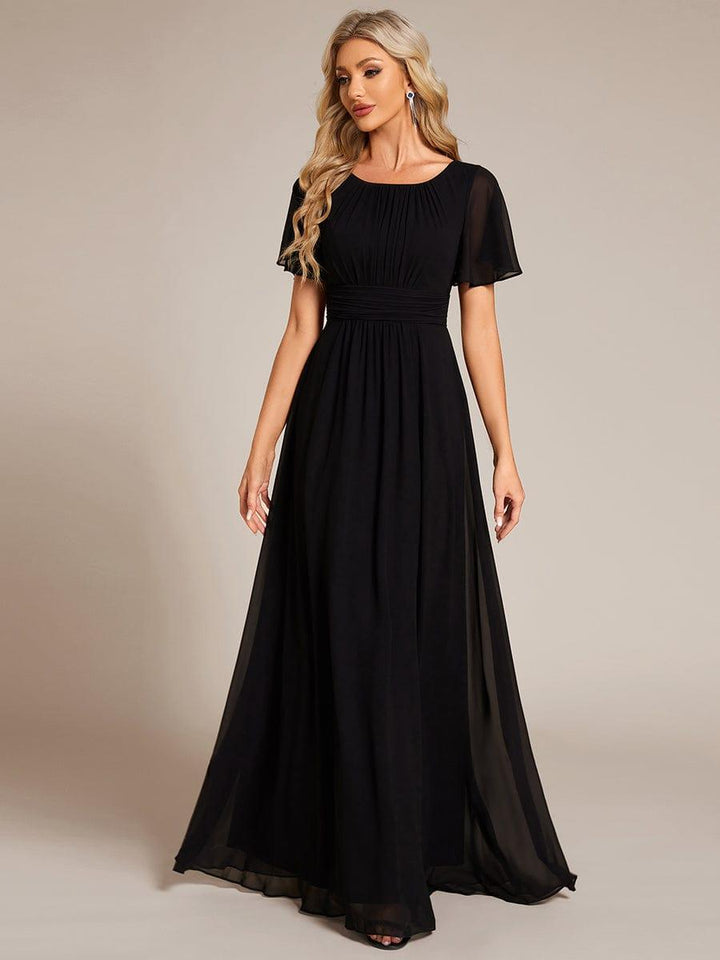 ever KIMORA|Maxi Chiffon Ruffles Sleeve Wedding Guest Dress