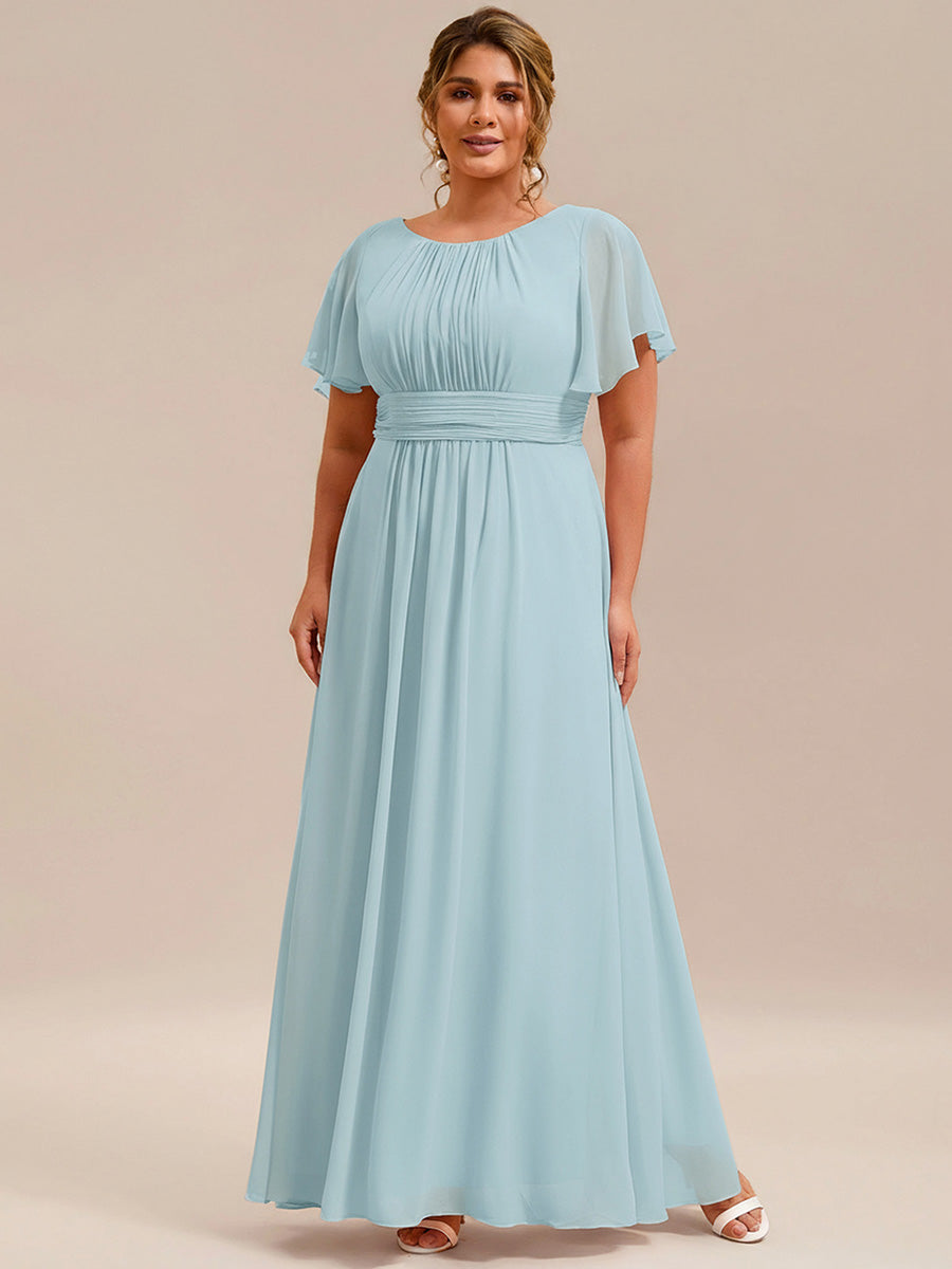 pretty KIMORA|Plus Size Printed Chiffon Pleated Maxi Wedding Guest Dress