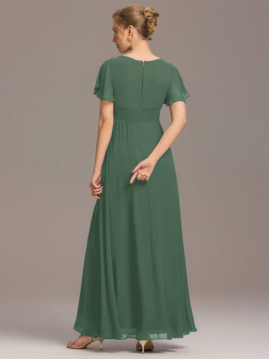 ever KIMORA|Maxi Chiffon Ruffles Sleeve Wedding Guest Dress