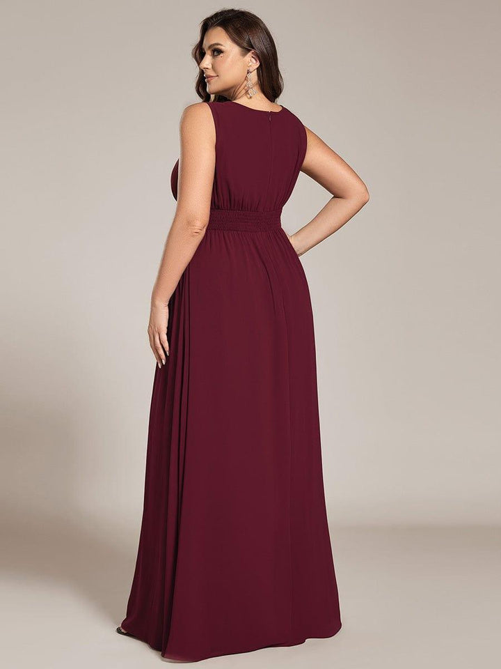 ever KALIA|Simple Sleeveless A-line Chiffon Bridesmaid Dress with Hollow Out Detail