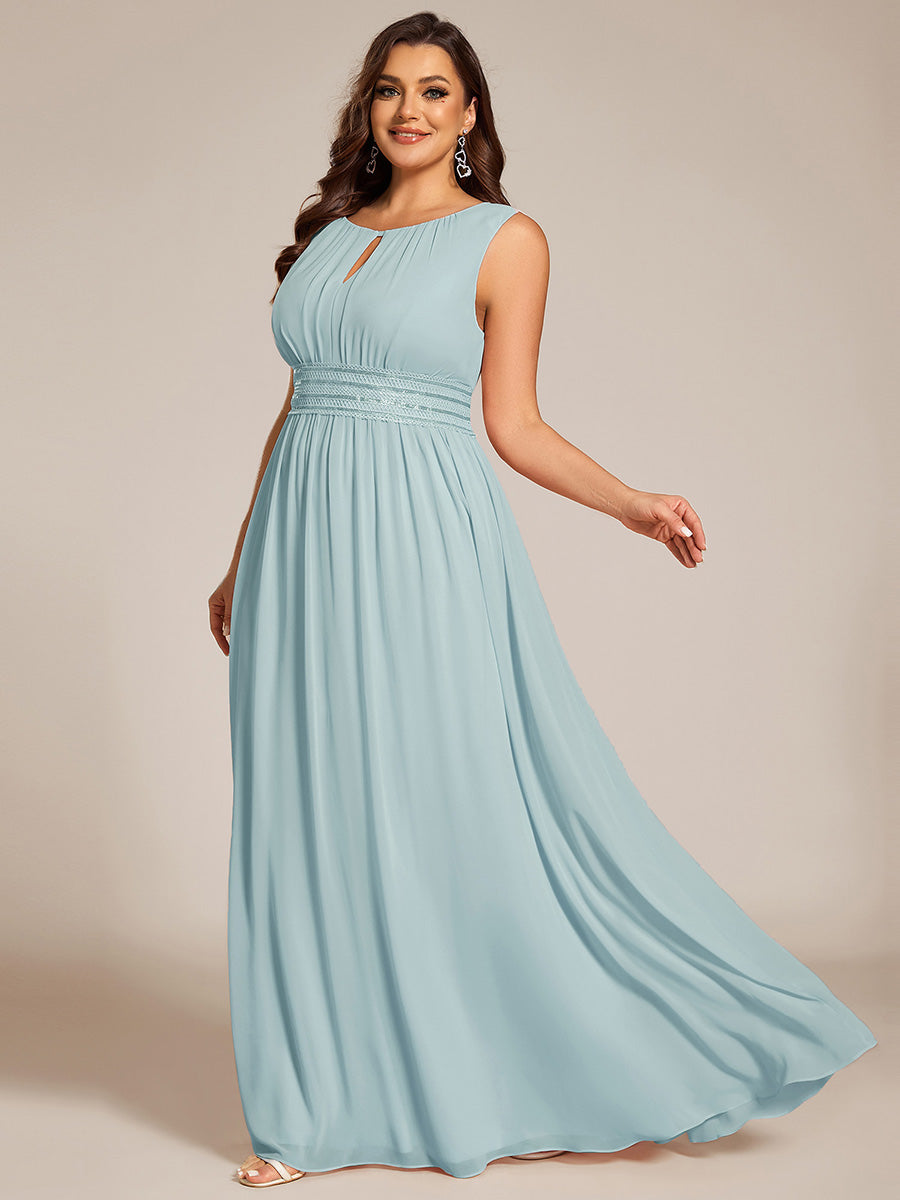 ever KALIA|Simple Sleeveless A-line Chiffon Bridesmaid Dress with Hollow Out Detail