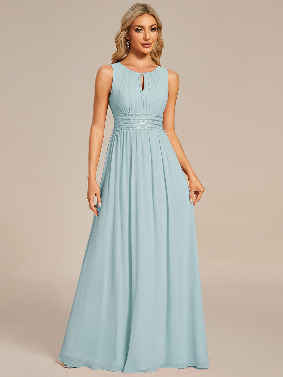 ever KALIA|Simple Sleeveless A-line Chiffon Bridesmaid Dress with Hollow Out Detail