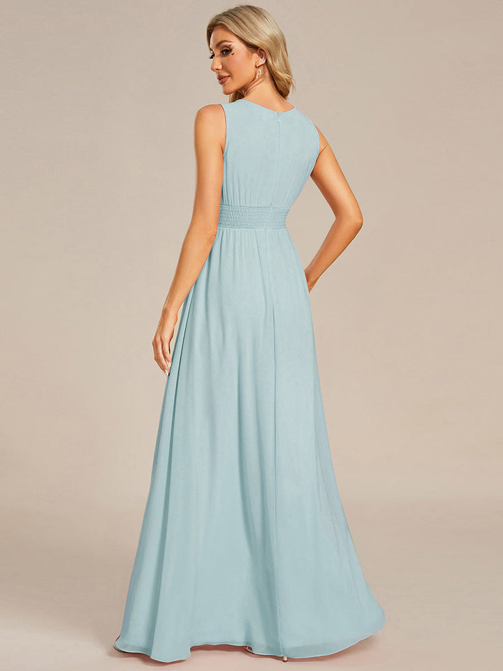 ever KALIA|Simple Sleeveless A-line Chiffon Bridesmaid Dress with Hollow Out Detail