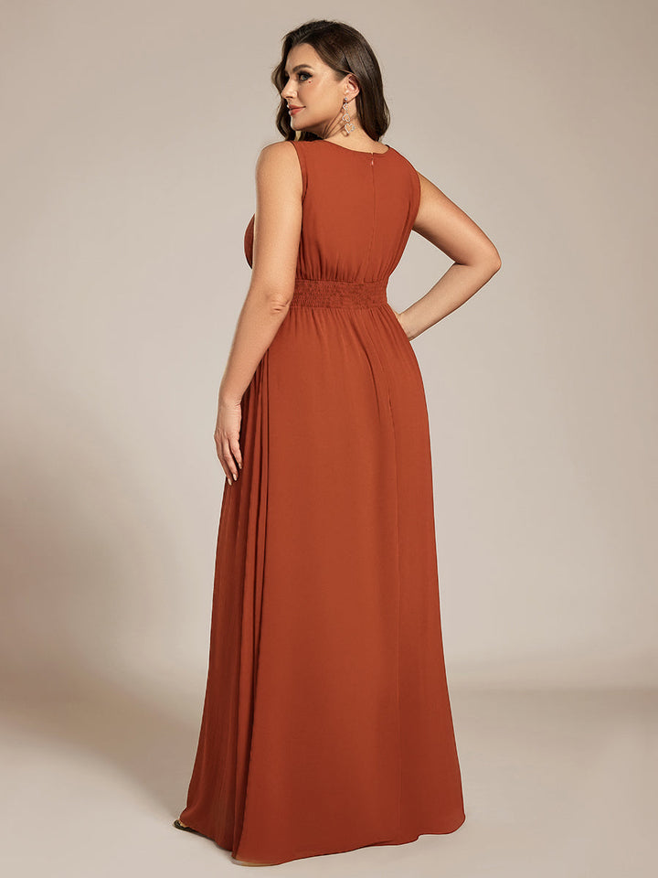 ever KALIA|Simple Sleeveless A-line Chiffon Bridesmaid Dress with Hollow Out Detail