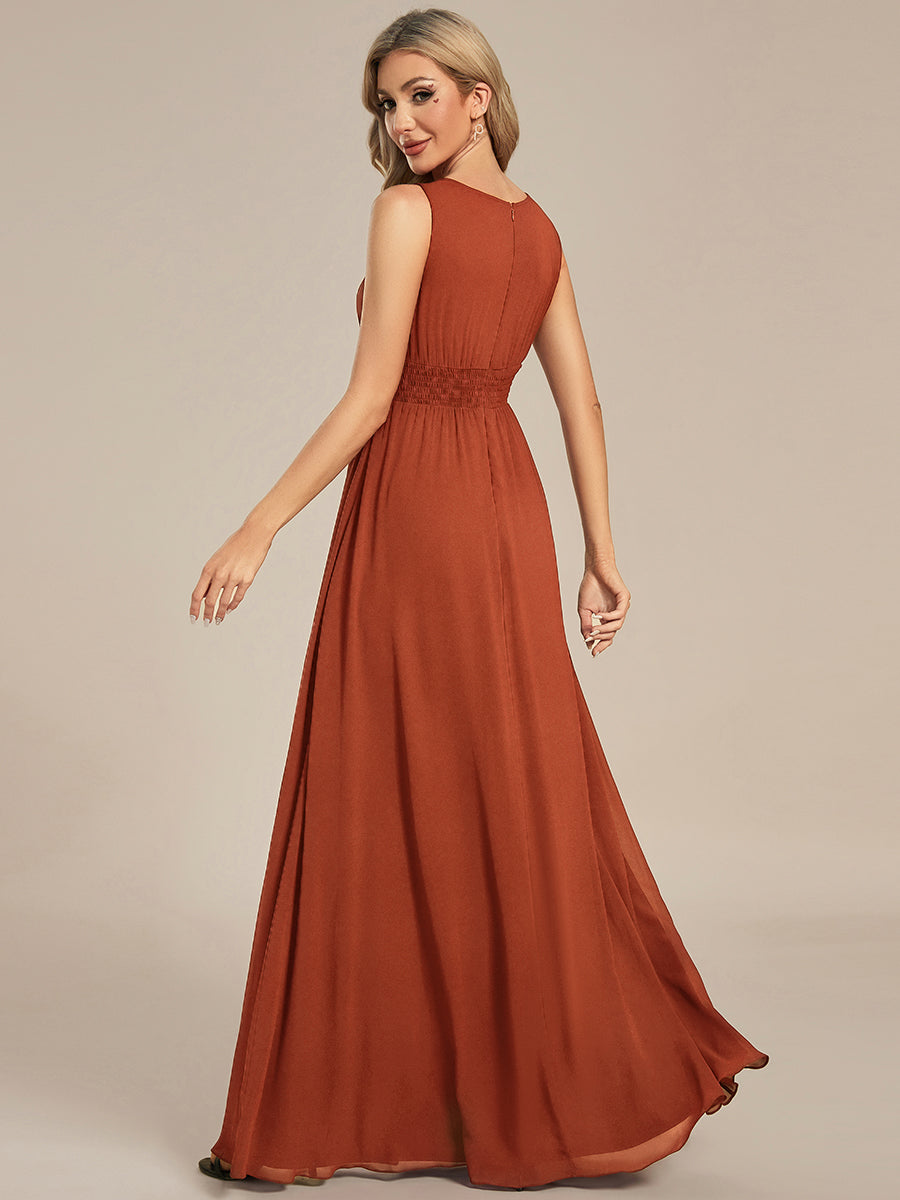ever KALIA|Simple Sleeveless A-line Chiffon Bridesmaid Dress with Hollow Out Detail