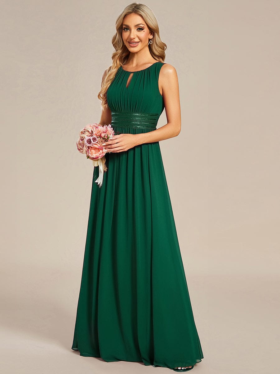 ever KALIA|Simple Sleeveless A-line Chiffon Bridesmaid Dress with Hollow Out Detail