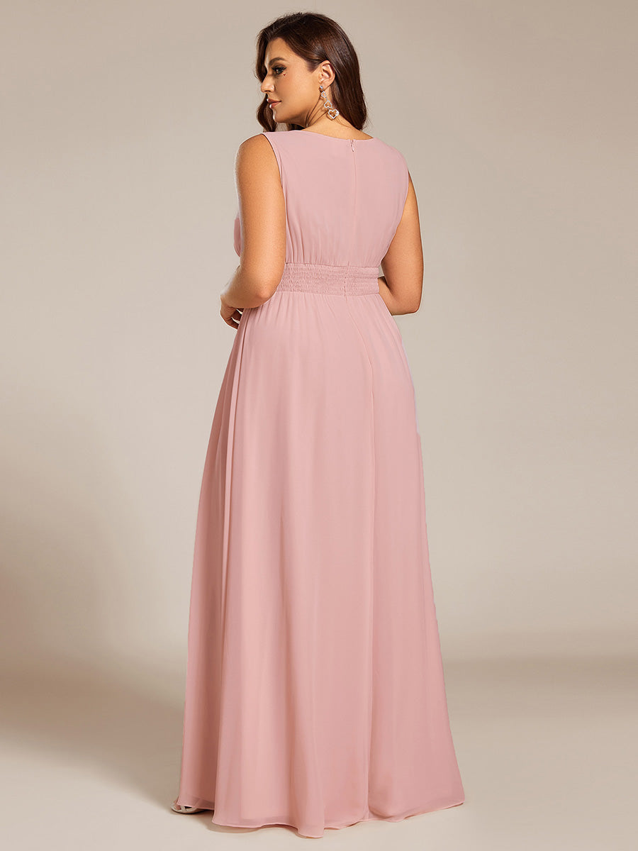 ever KALIA|Simple Sleeveless A-line Chiffon Bridesmaid Dress with Hollow Out Detail