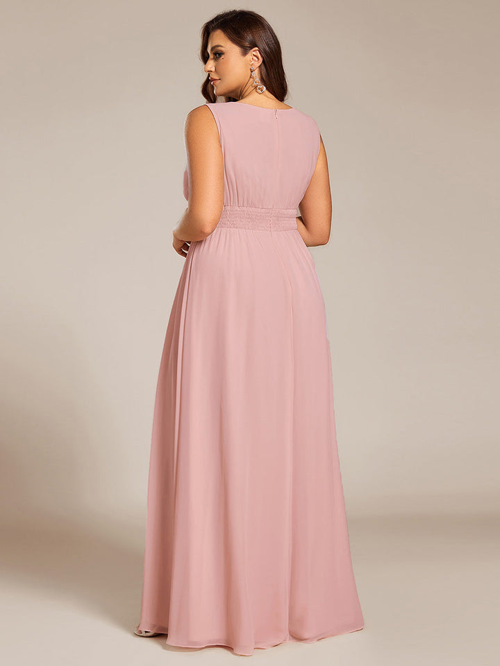 ever KALIA|Simple Sleeveless A-line Chiffon Bridesmaid Dress with Hollow Out Detail