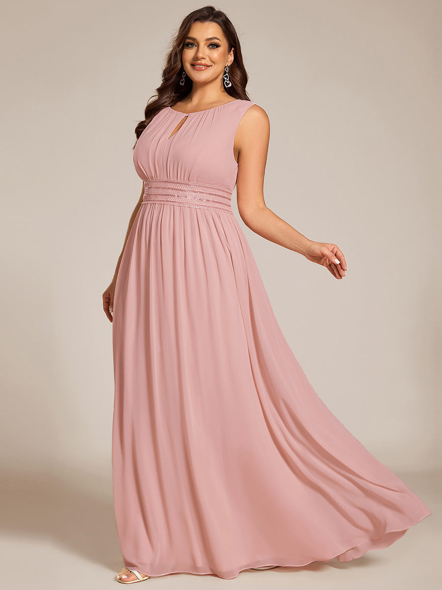 ever KALIA|Simple Sleeveless A-line Chiffon Bridesmaid Dress with Hollow Out Detail
