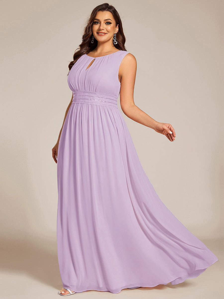 ever KALIA|Simple Sleeveless A-line Chiffon Bridesmaid Dress with Hollow Out Detail
