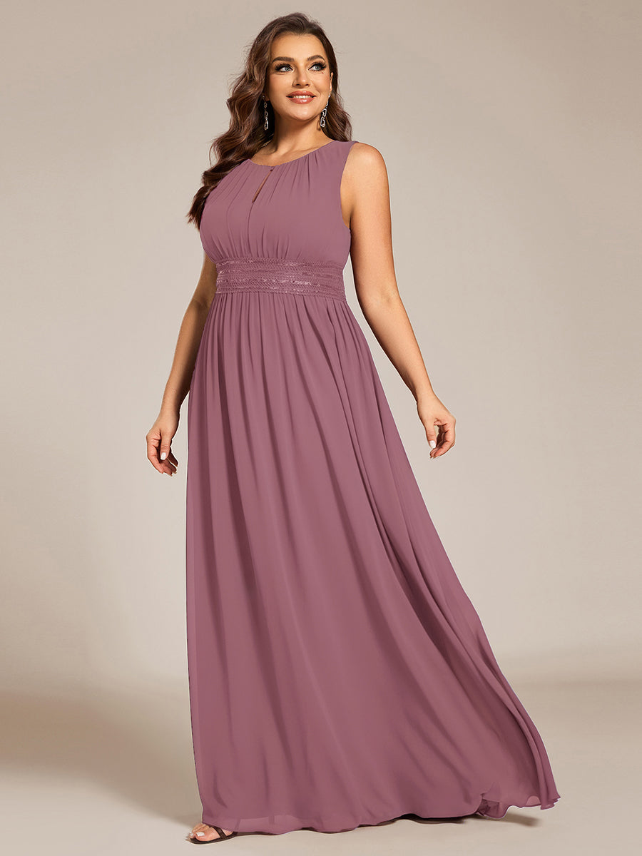 ever KALIA|Simple Sleeveless A-line Chiffon Bridesmaid Dress with Hollow Out Detail