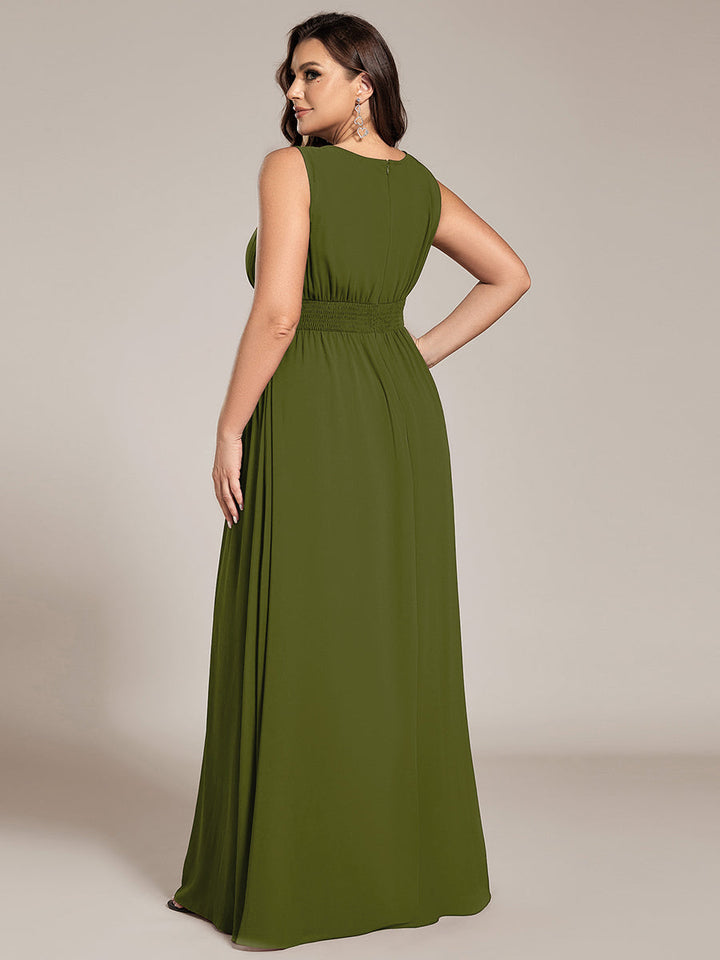 ever KALIA|Simple Sleeveless A-line Chiffon Bridesmaid Dress with Hollow Out Detail