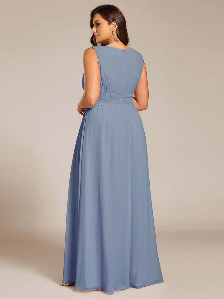 ever KALIA|Simple Sleeveless A-line Chiffon Bridesmaid Dress with Hollow Out Detail