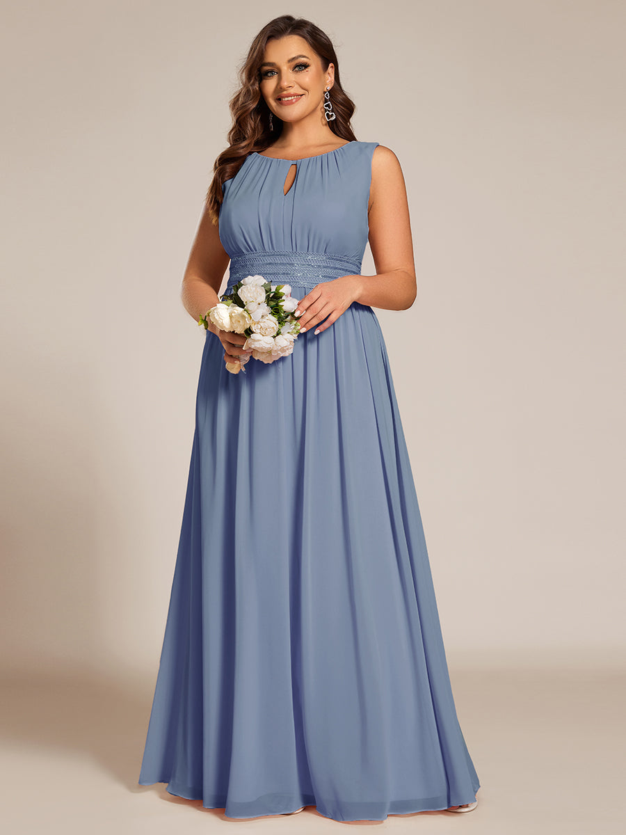 ever KALIA|Simple Sleeveless A-line Chiffon Bridesmaid Dress with Hollow Out Detail