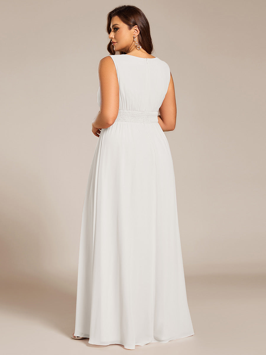 ever KALIA|Simple Sleeveless A-line Chiffon Bridesmaid Dress with Hollow Out Detail