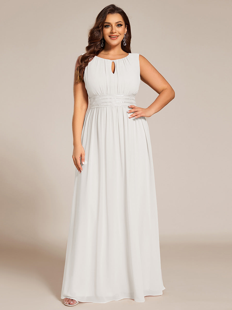 ever KALIA|Simple Sleeveless A-line Chiffon Bridesmaid Dress with Hollow Out Detail