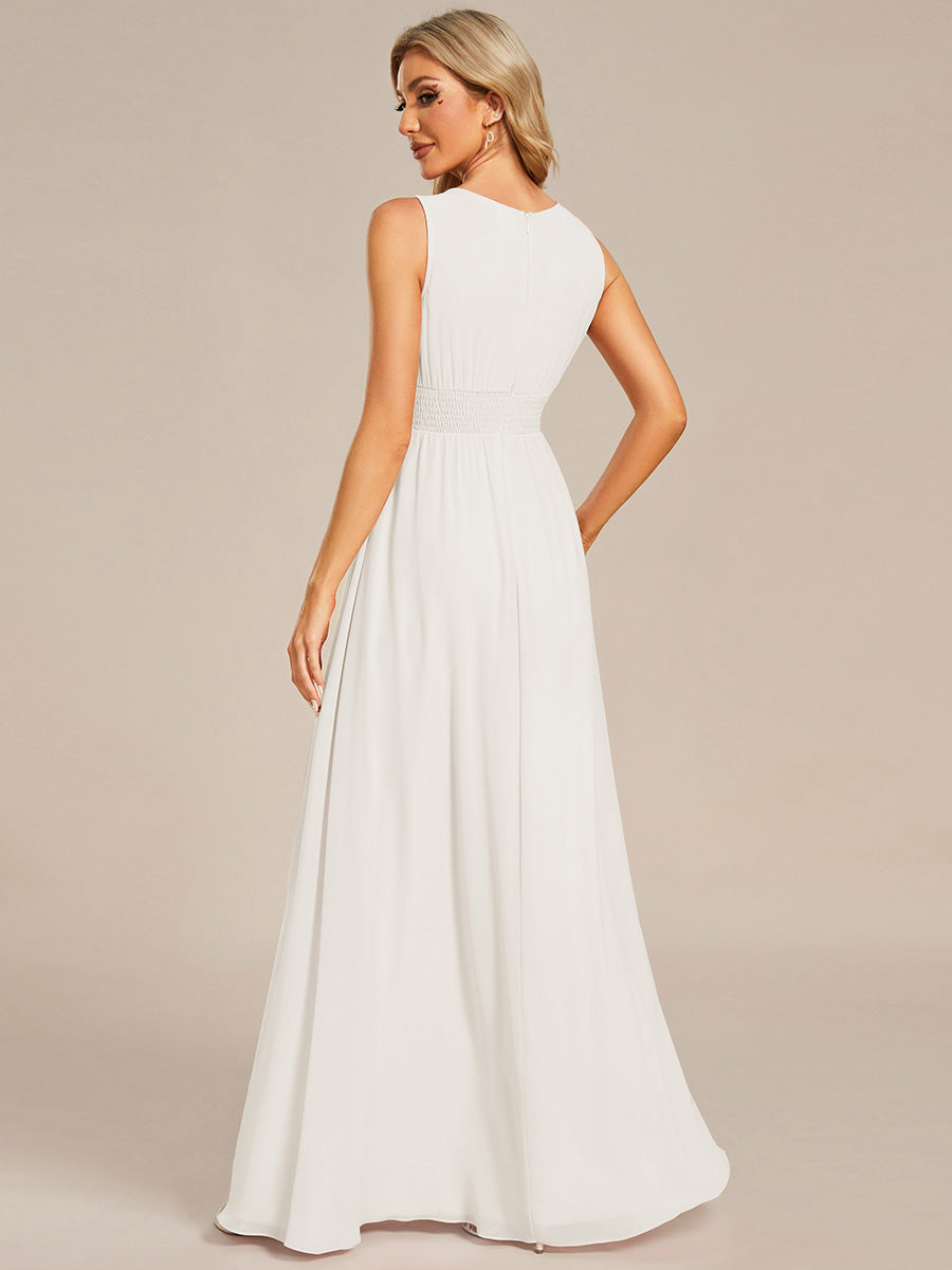 ever KALIA|Simple Sleeveless A-line Chiffon Bridesmaid Dress with Hollow Out Detail