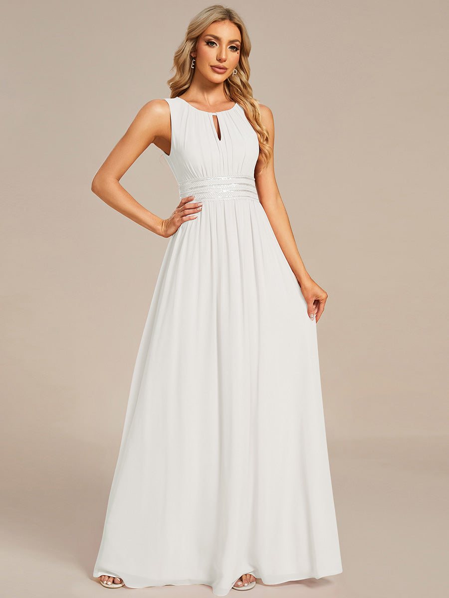 ever KALIA|Simple Sleeveless A-line Chiffon Bridesmaid Dress with Hollow Out Detail