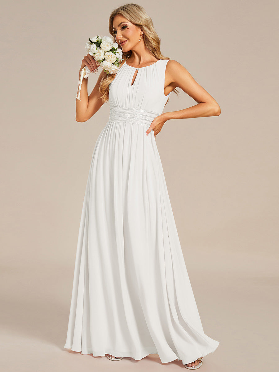 ever KALIA|Simple Sleeveless A-line Chiffon Bridesmaid Dress with Hollow Out Detail