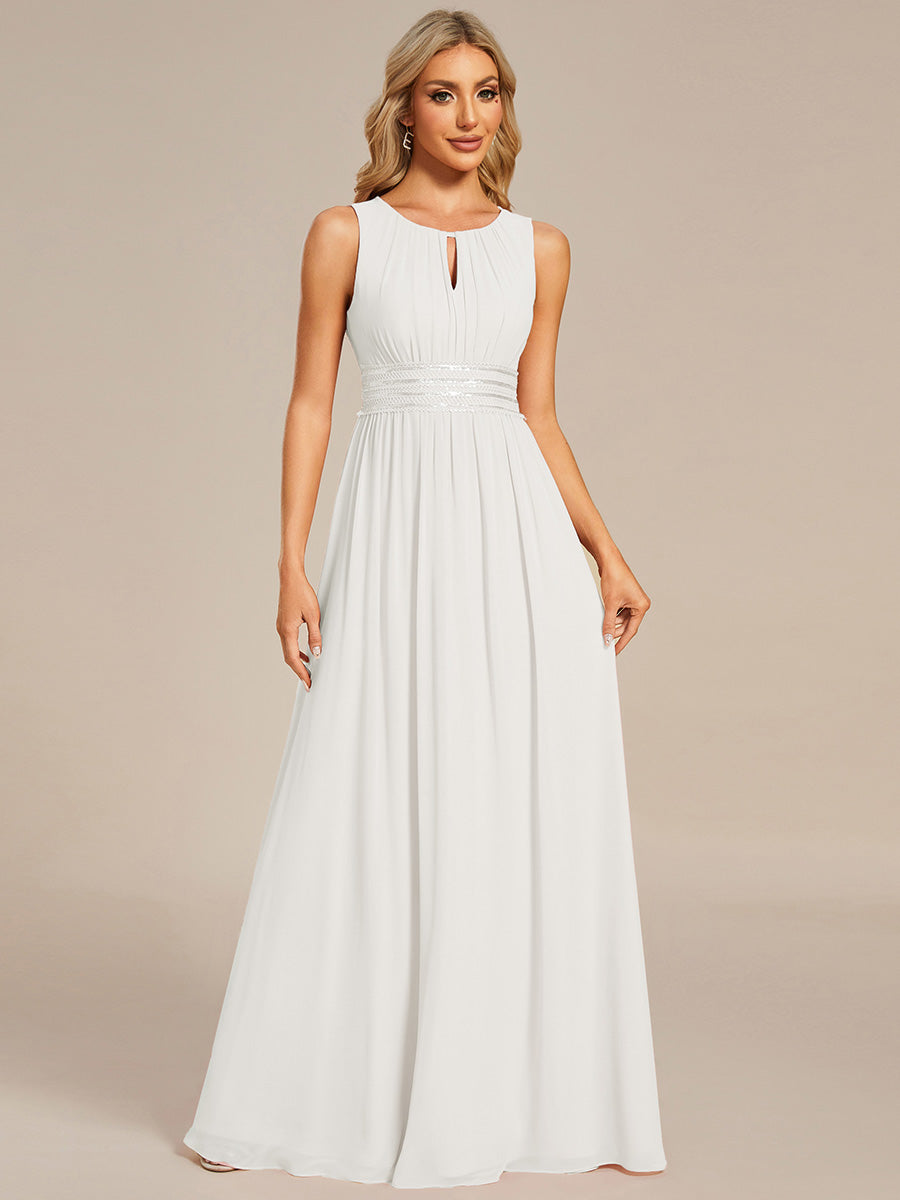 ever KALIA|Simple Sleeveless A-line Chiffon Bridesmaid Dress with Hollow Out Detail