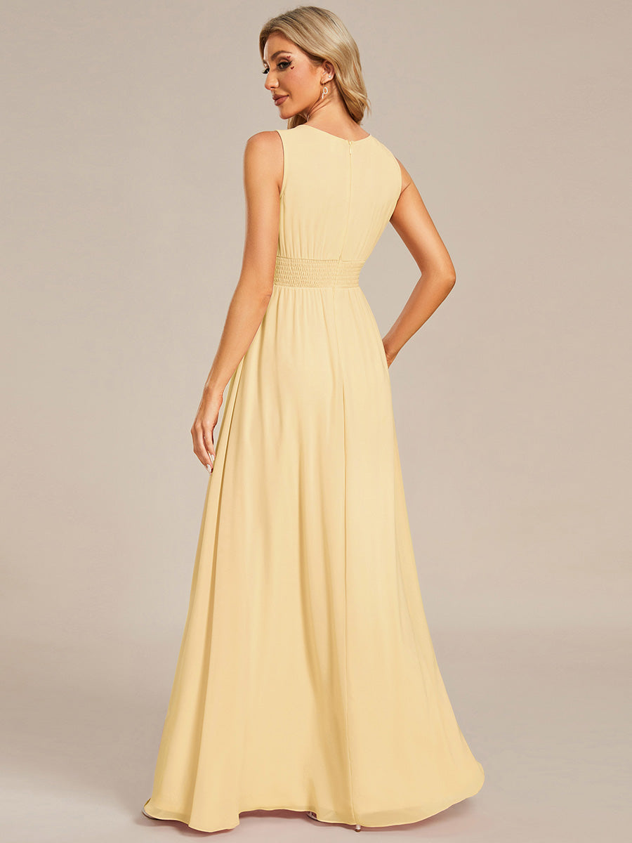 ever KALIA|Simple Sleeveless A-line Chiffon Bridesmaid Dress with Hollow Out Detail
