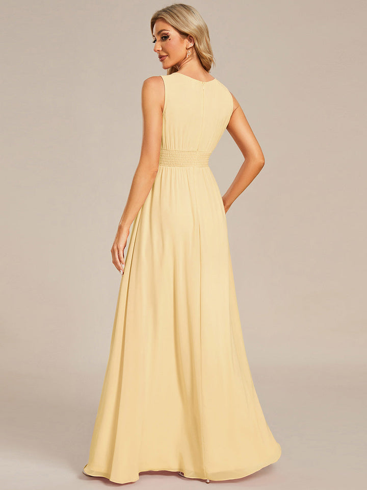 ever KALIA|Simple Sleeveless A-line Chiffon Bridesmaid Dress with Hollow Out Detail