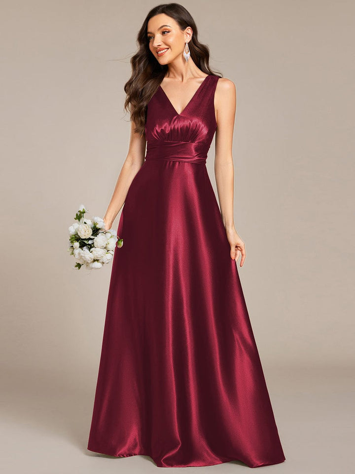 ever INDY|Satin Maxi Wedding Guest Dress with Pockets