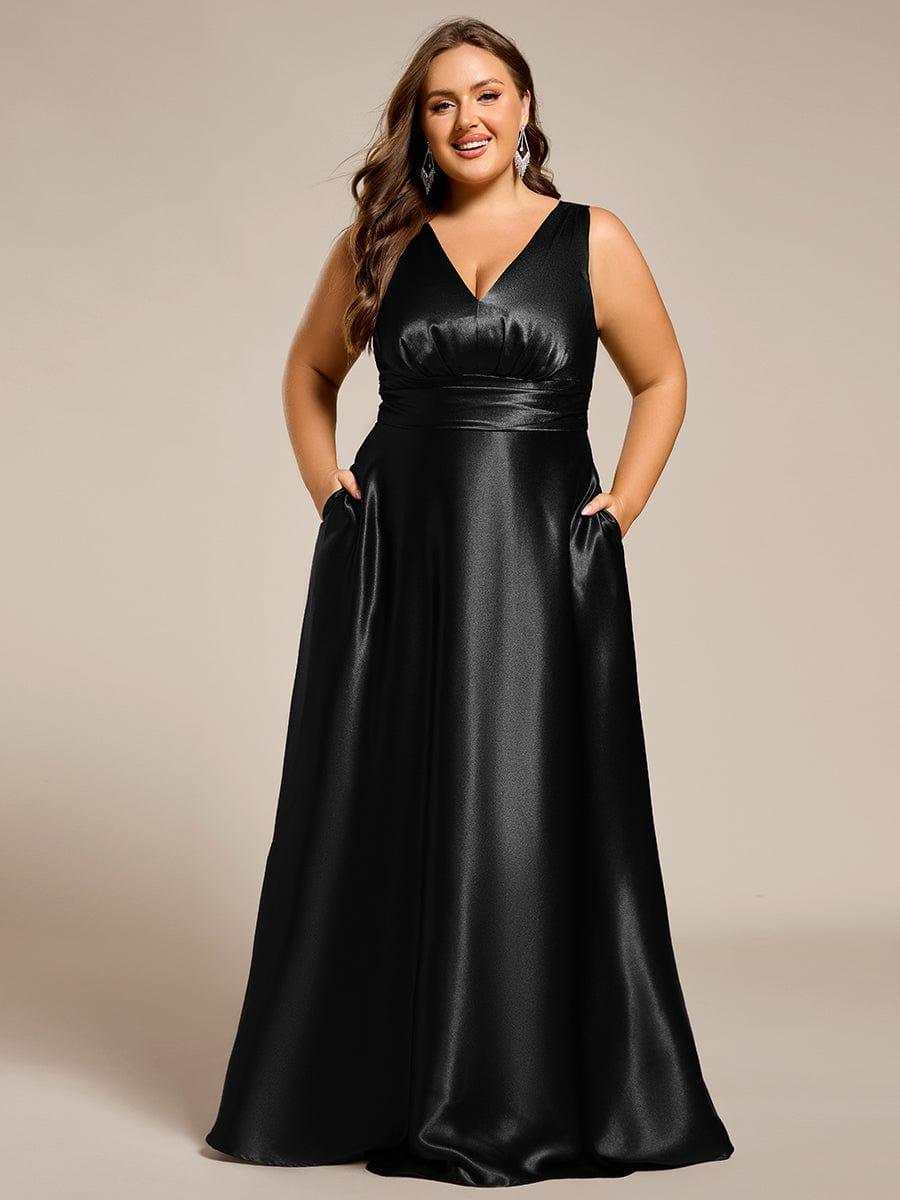 ever INDY|Satin Maxi Wedding Guest Dress with Pockets