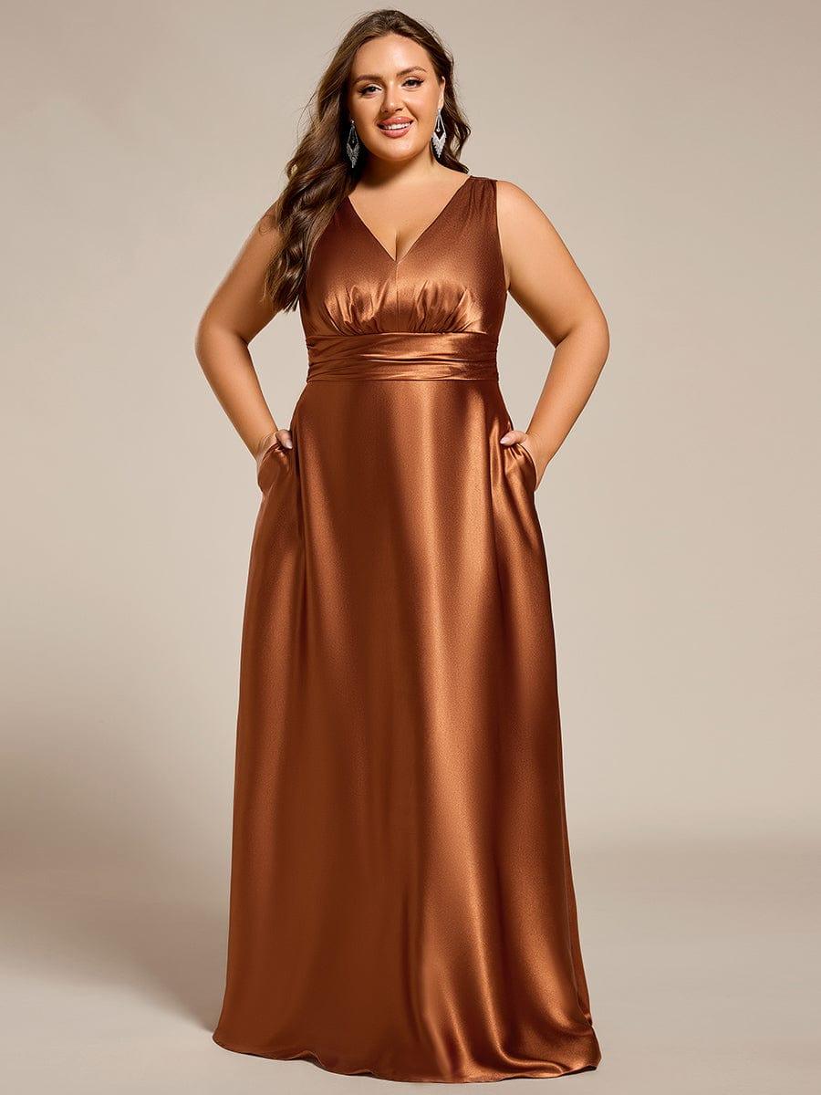 ever INDY|Satin Maxi Wedding Guest Dress with Pockets