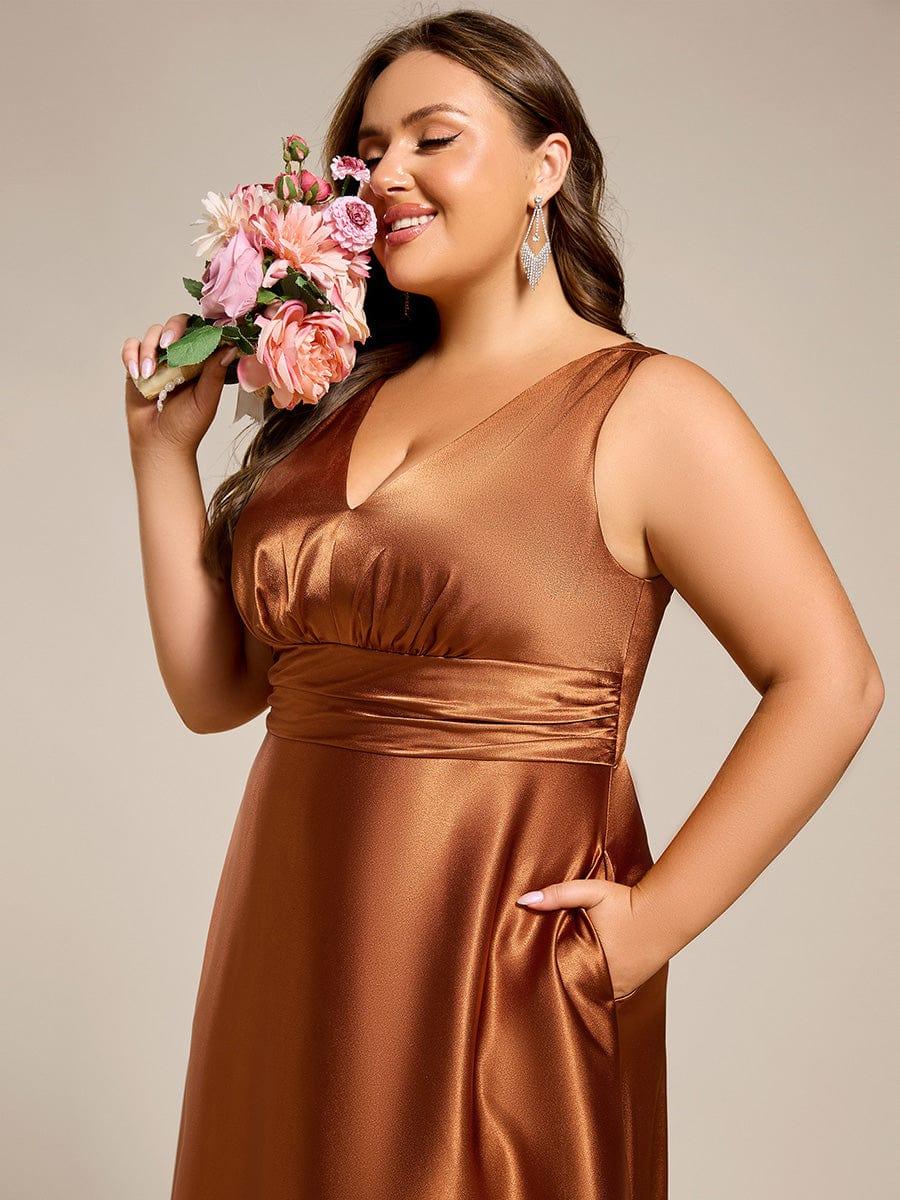 ever INDY|Satin Maxi Wedding Guest Dress with Pockets