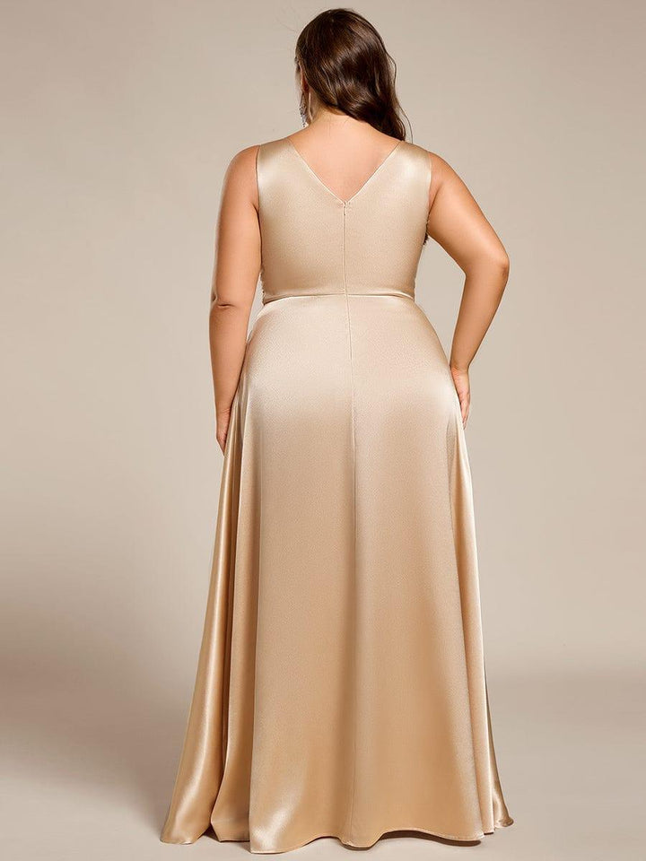 ever INDY|Satin Maxi Wedding Guest Dress with Pockets