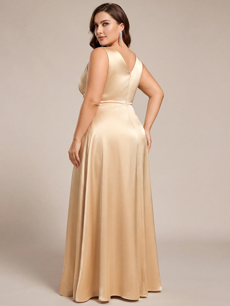 ever INDY|Satin Maxi Wedding Guest Dress with Pockets