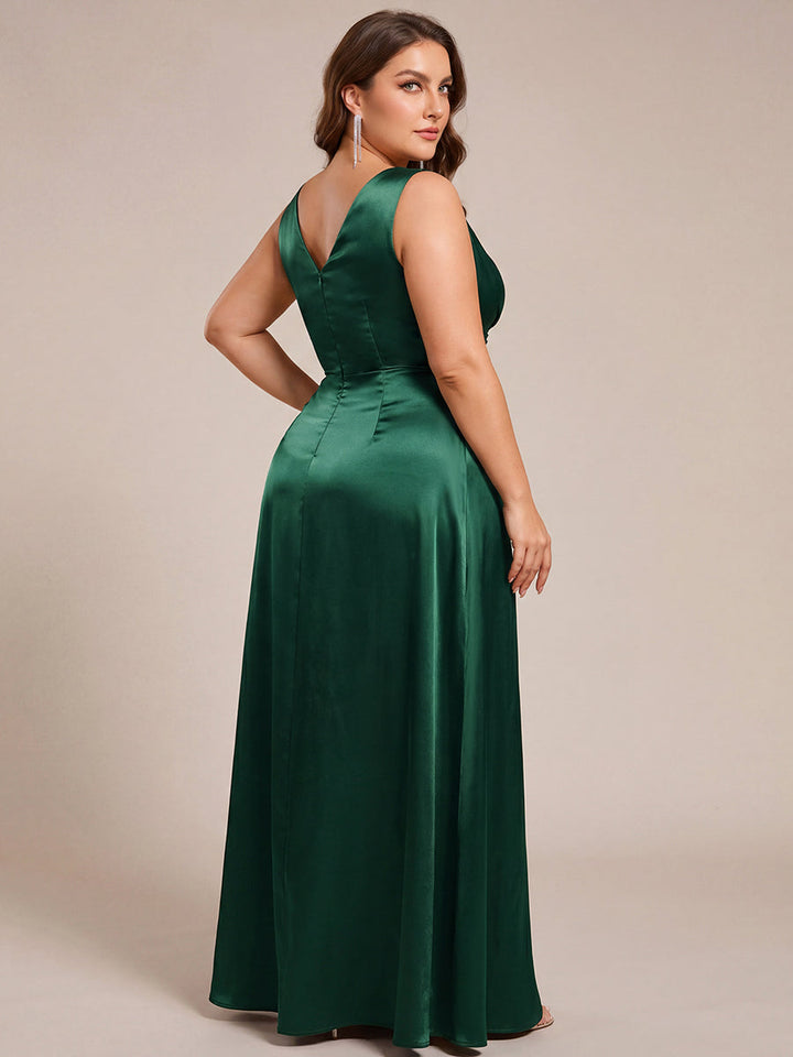ever INDY|Satin Maxi Wedding Guest Dress with Pockets
