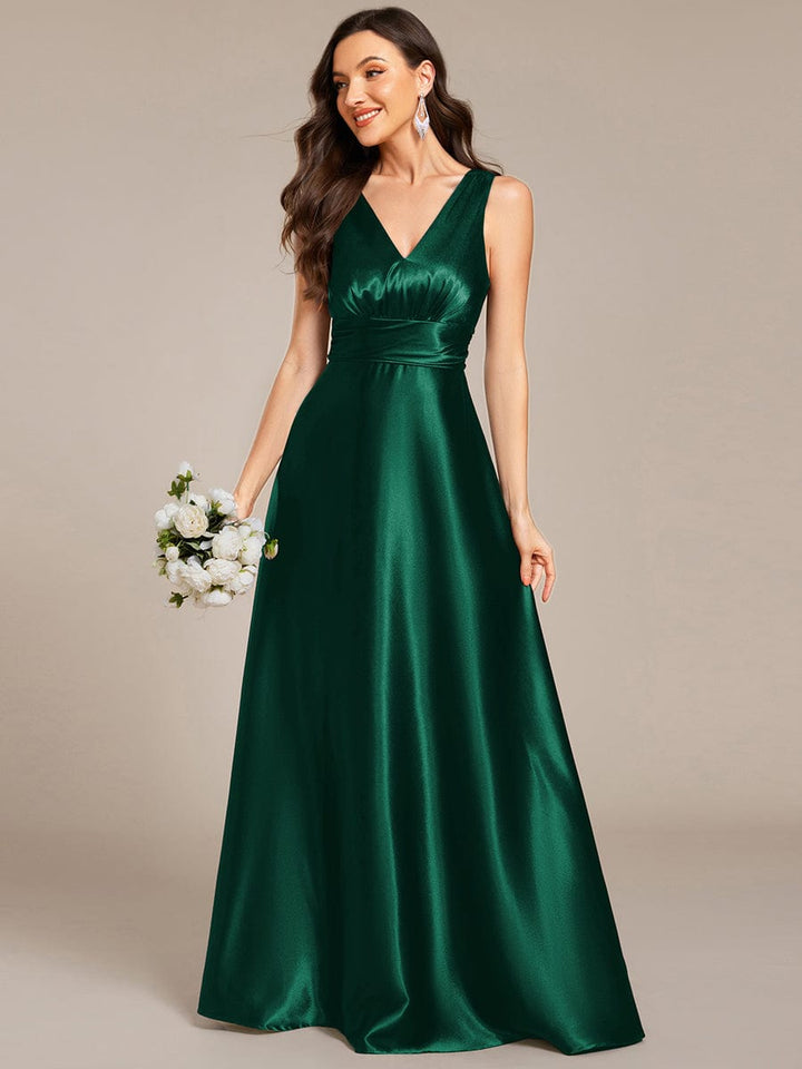 ever INDY|Satin Maxi Wedding Guest Dress with Pockets