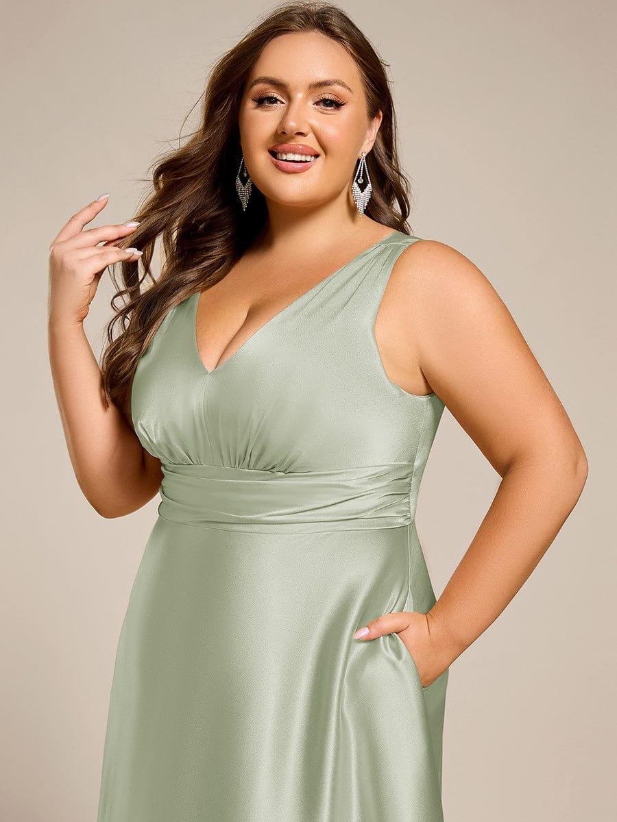 ever INDY|Satin Maxi Wedding Guest Dress with Pockets