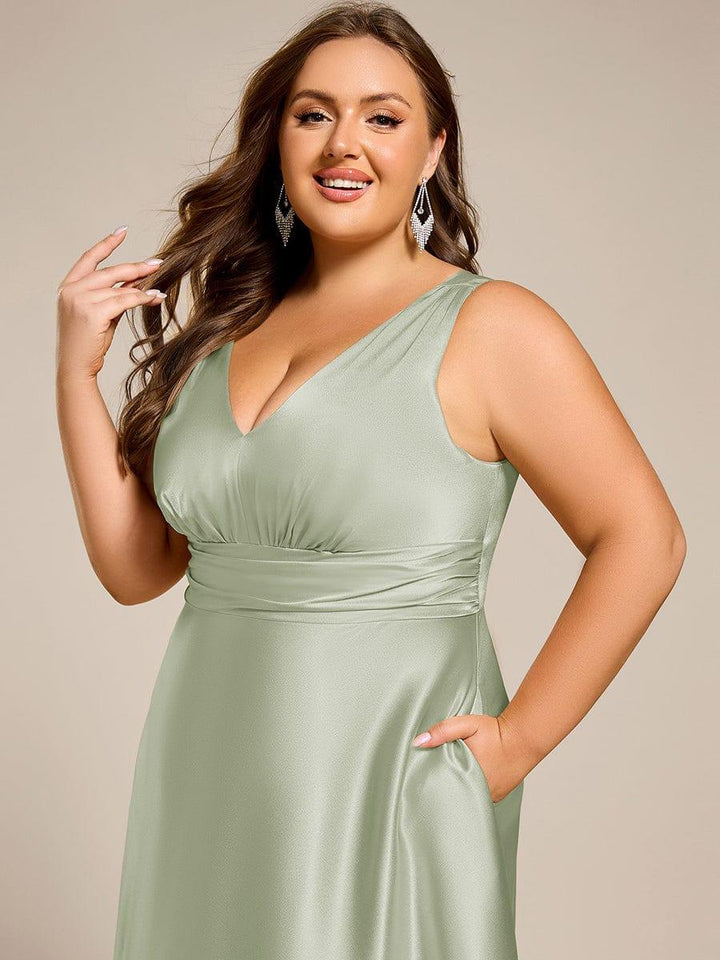 ever INDY|Satin Maxi Wedding Guest Dress with Pockets