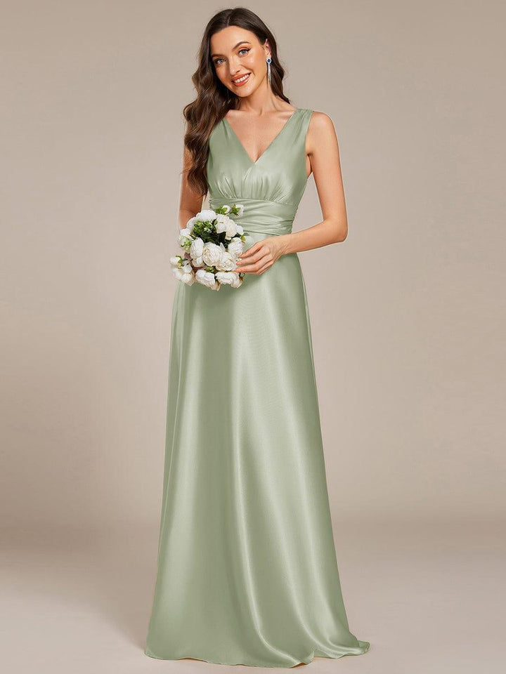 ever INDY|Satin Maxi Wedding Guest Dress with Pockets
