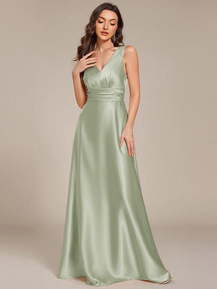 ever INDY|Satin Maxi Wedding Guest Dress with Pockets