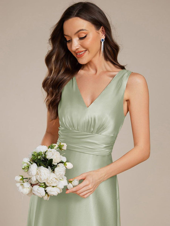 ever INDY|Satin Maxi Wedding Guest Dress with Pockets