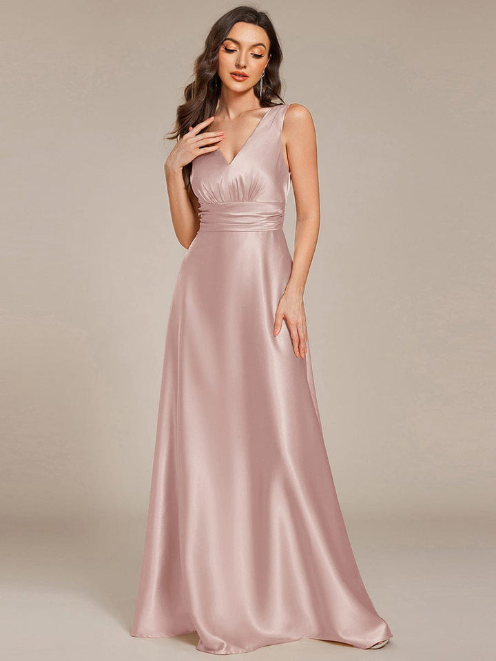 ever INDY|Satin Maxi Wedding Guest Dress with Pockets